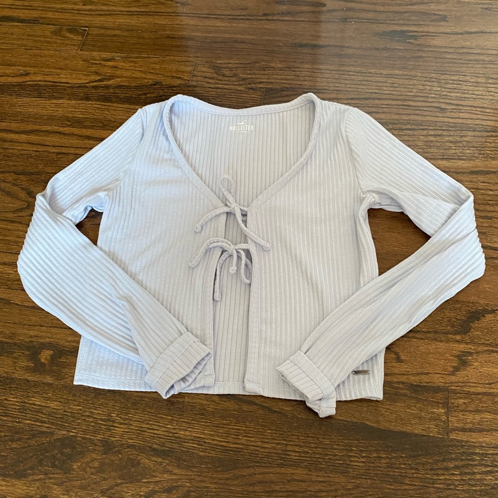 hollister tie front cardigan